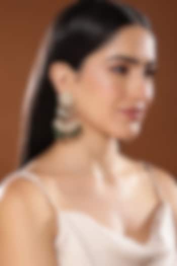 Gold Finish Kundan Polki & Onyx Stone Dangler Earrings by Heer-House Of Jewellery at Pernia's Pop Up Shop