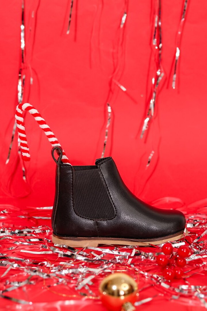 Black Leather Boots For Boys by Hello Jr at Pernia's Pop Up Shop