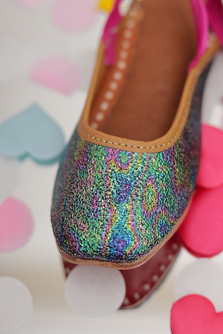 Multi-Colored Leather Mules For Girls by Hello Jr at Pernia's Pop Up Shop