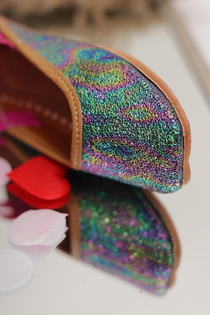 Multi-Colored Leather Mules For Girls by Hello Jr at Pernia's Pop Up Shop