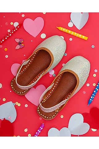 Light Mint Green Leather Mules For Girls by Hello Jr