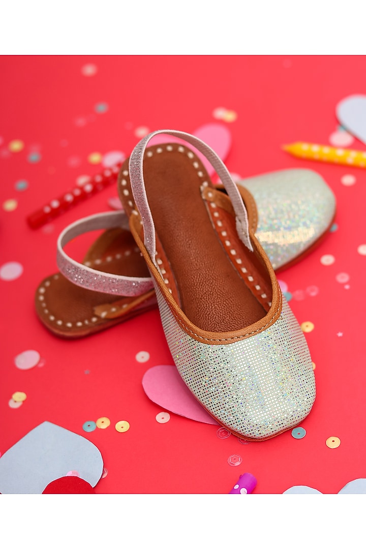 Light Mint Green Leather Mules For Girls by Hello Jr at Pernia's Pop Up Shop