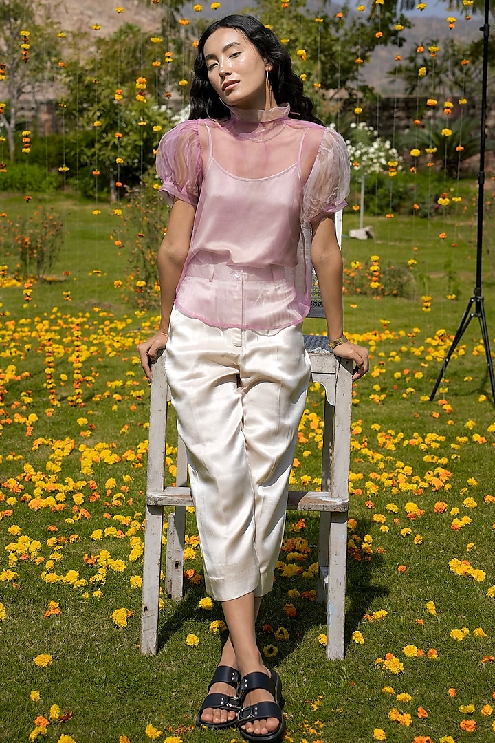 Pink Organza Dyed Top by HeenaAgrima at Pernia's Pop Up Shop