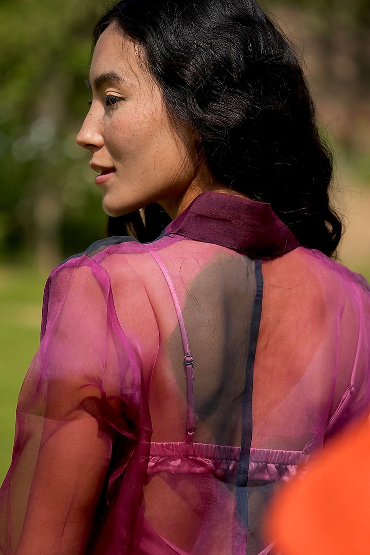 Multi-Colored Organza Hand-Dyed Shirt by HeenaAgrima at Pernia's Pop Up Shop