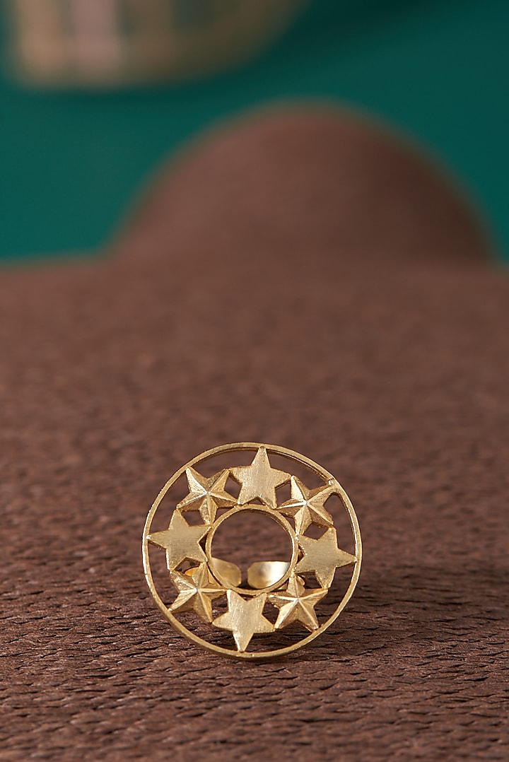 Gold Plated Adjustable Ring by Hermosa By Srishti Bajaj
