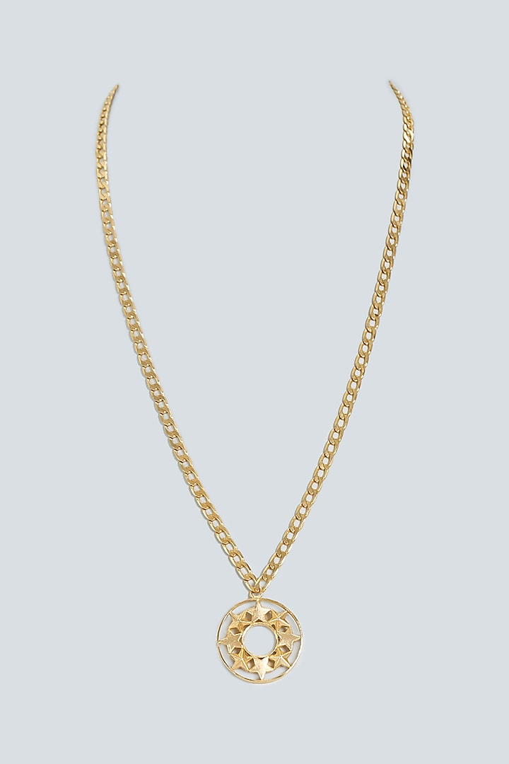 Gold Plated Pendant Necklace by Hermosa By Srishti Bajaj