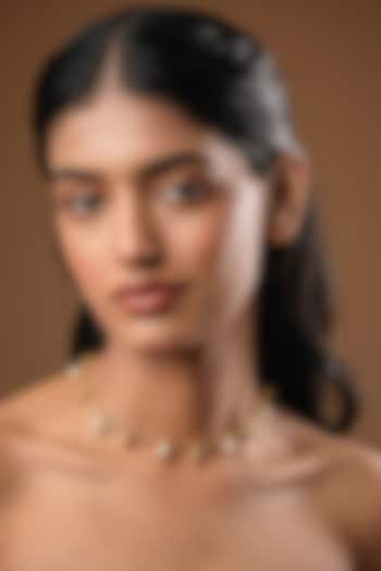 Gold Finish Pearl Choker Necklace by Hermosa By Srishti Bajaj at Pernia's Pop Up Shop