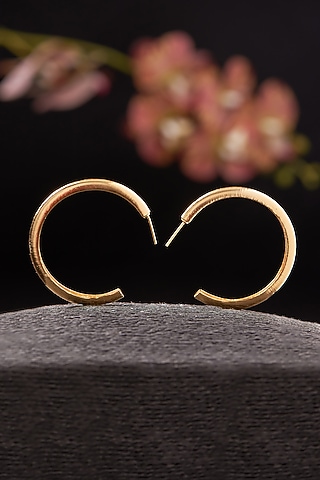 Gold Plated Hoop Earrings by Hermosa By Srishti Bajaj