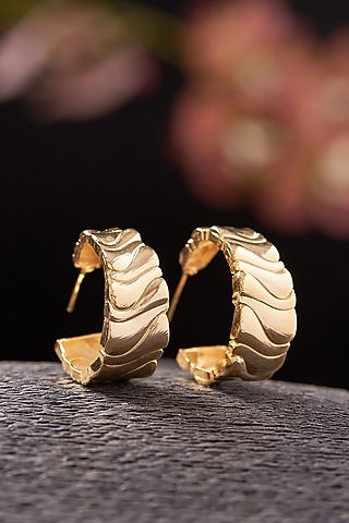 Gold Plated Mia Hoop Earrings by Hermosa By Srishti Bajaj