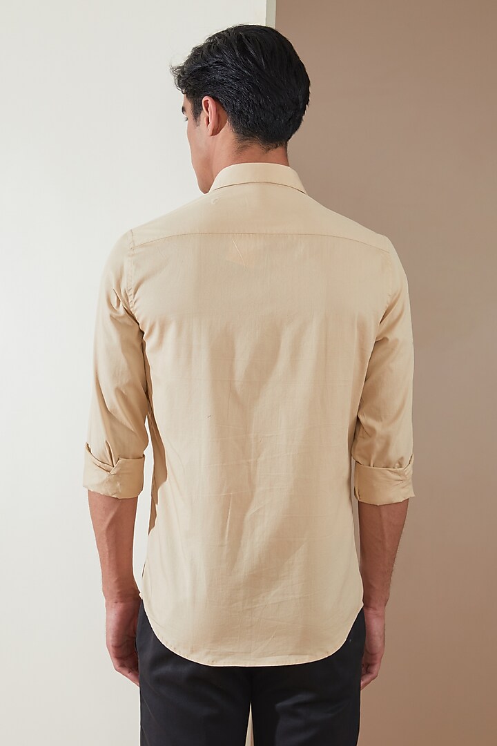 Cream Pure Cotton Embroidered Summer Shirt by HE SPOKE at Pernia's Pop Up Shop