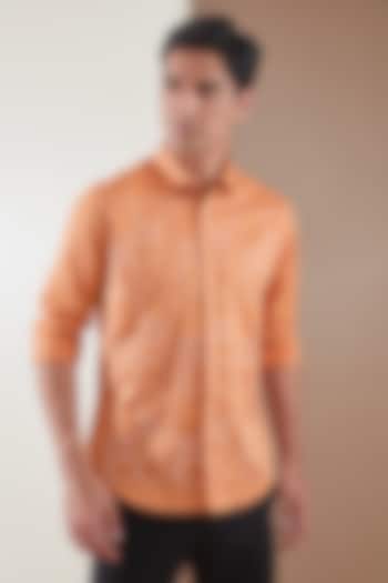Tangerine Pure Cotton Embroidered Shirt by HE SPOKE