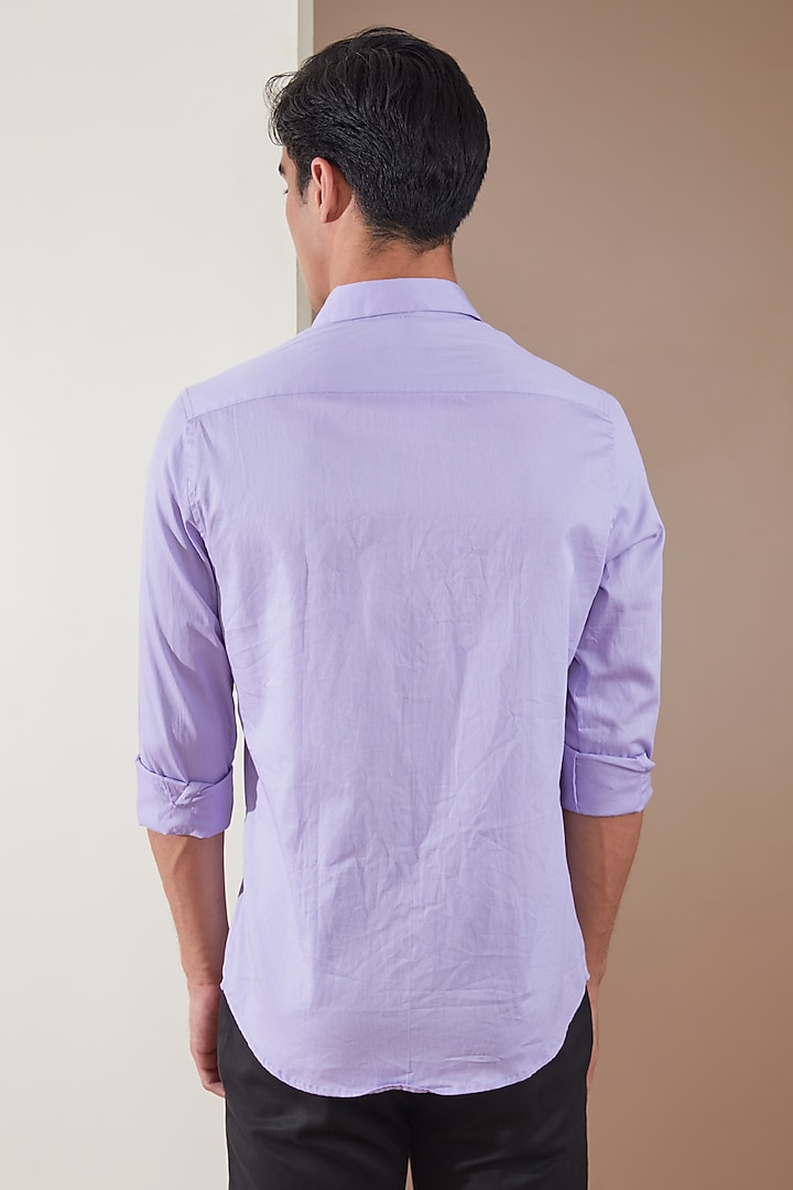 Lilac Pure Cotton Printed Summer Shirt by HE SPOKE at Pernia's Pop Up Shop