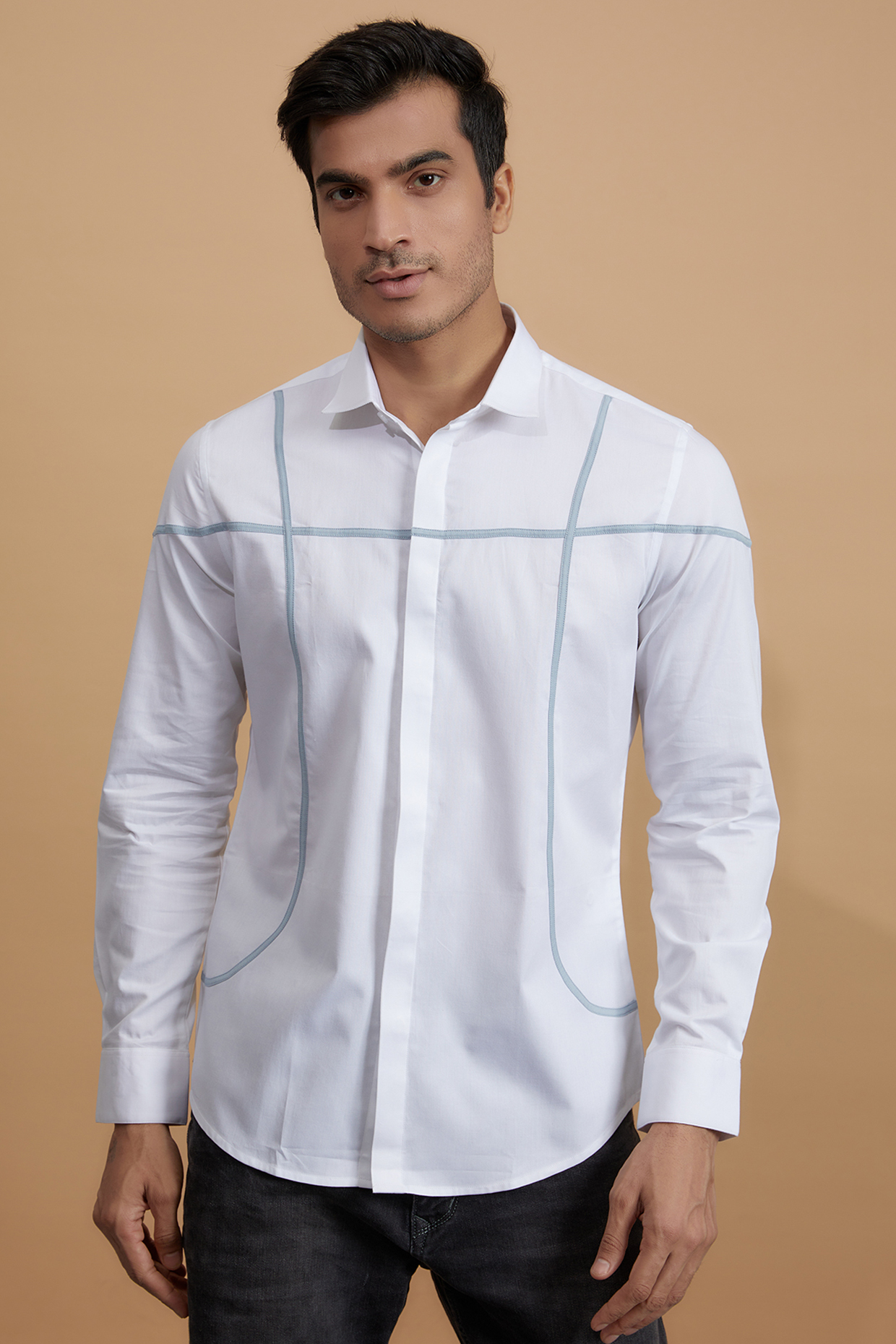 White Cotton Shirt by HE SPOKE
