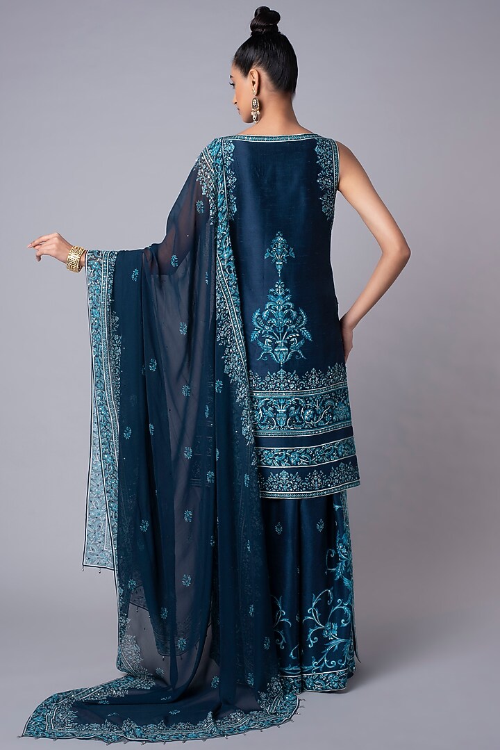 Blue Embroidered Jacket Look by Hemant Trevedi at Pernia's Pop Up Shop