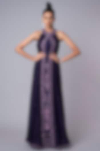 Purple Embroidered Gown by Hemant Trevedi at Pernia's Pop Up Shop