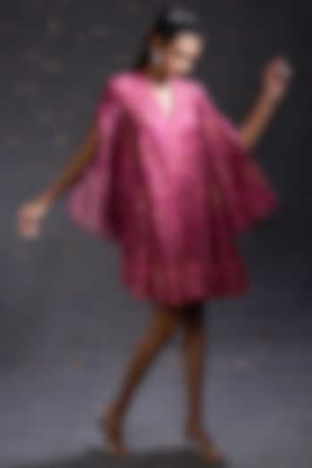 Magenta Oversized Tent Dress by Hemant Trevedi