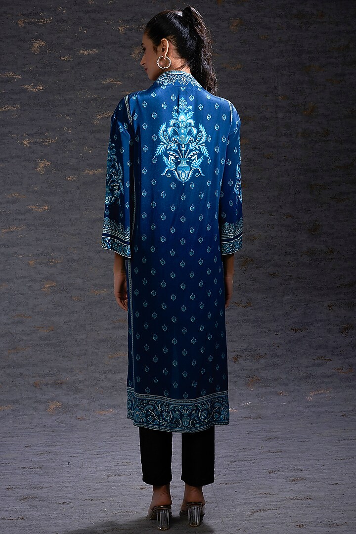 Blue Printed Cape by Hemant Trevedi at Pernia's Pop Up Shop