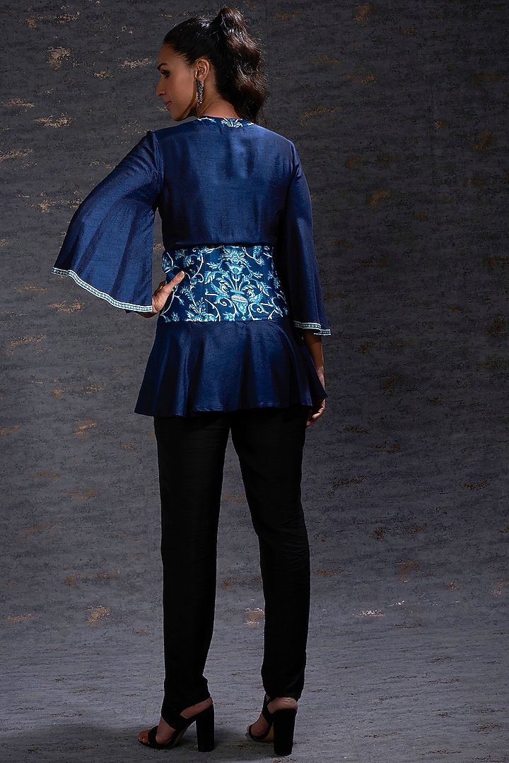 Blue Printed Top by Hemant Trevedi at Pernia's Pop Up Shop