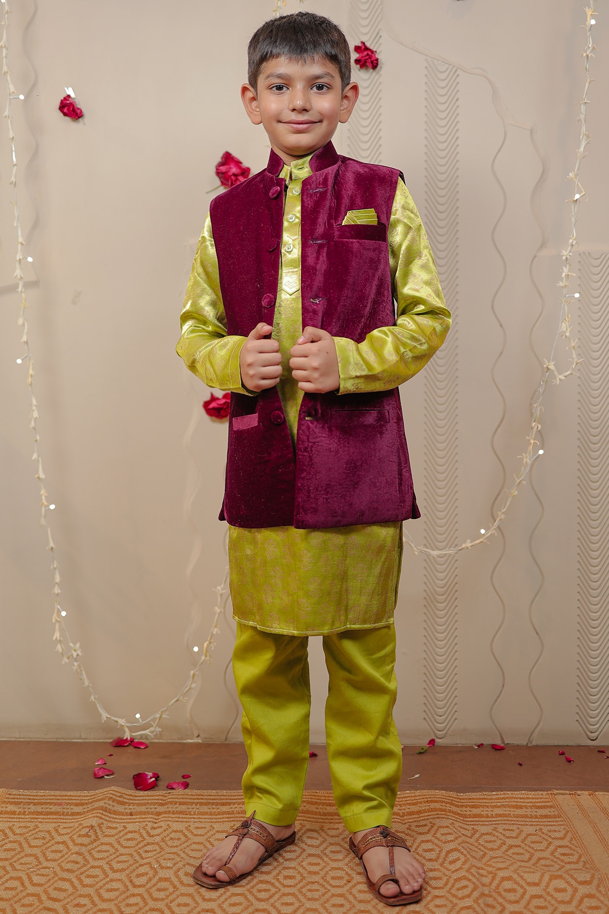 Boys Ethnic Attached Floral printed Jacket Cotton Kurta Pajama -Pink, Kids  Kurta Pajama, Children Kurta Pyjama, Children Kurta Pajama, किड्स कुर्ता  पजामा - NOZ2TOZ, New Delhi | ID: 2852811797697