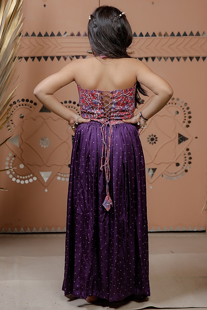 Purple Modal Sharara Set For Girls by Tiny Colour at Pernia's Pop Up Shop