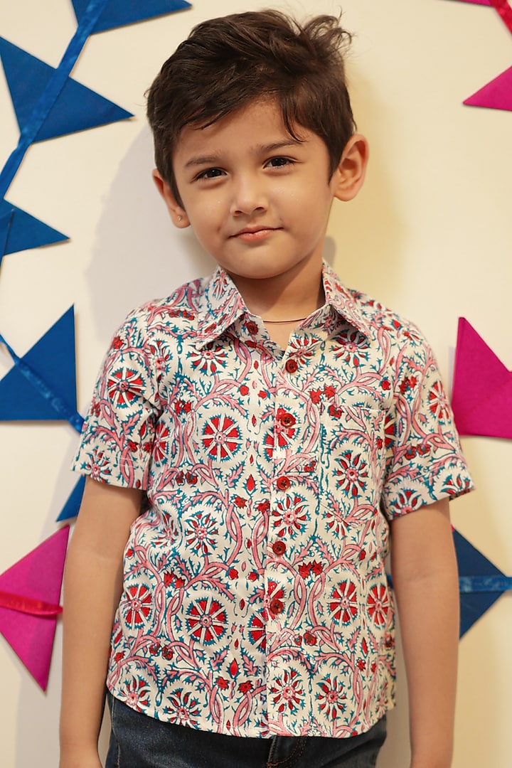 Multi-Colored Printed Shirt For Boys by Tiny Colour