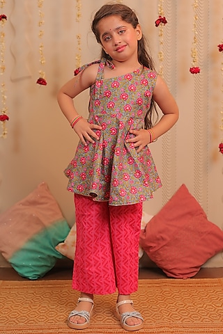 Buy Red Printed Kaftan Set for Girls for 9-10 Year Girls Online from Indian  Luxury Designers 2023