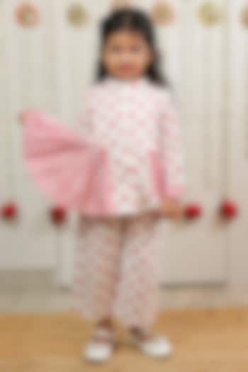 White Cotton Polka Printed Co-Ord Set For Girls by Tiny Colour at Pernia's Pop Up Shop