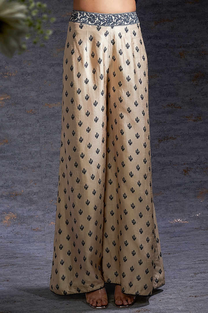 Sand & Charcoal Printed Palazzo Pant Look by Hemant Trevedi at Pernia's Pop Up Shop