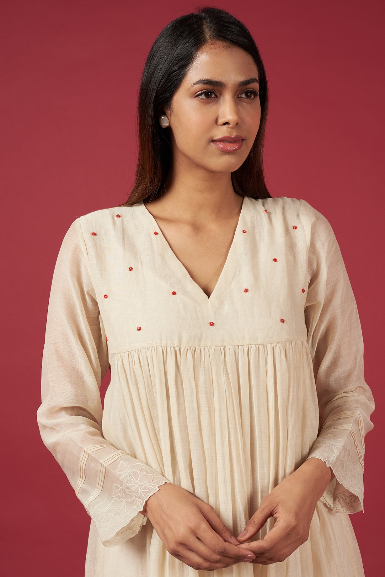White Crepe FUNKY PRINT TOP, Half Sleeve at Rs 699/piece in New Delhi