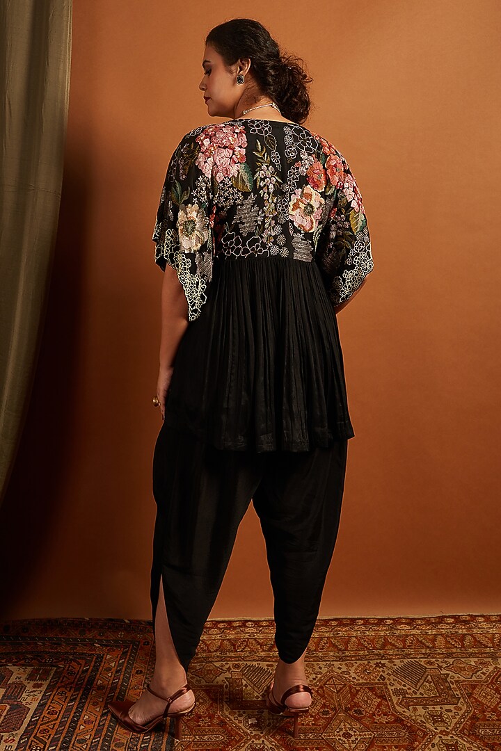 Black Crepe Chiffon Co-Ord Set by Half Full Curve at Pernia's Pop Up Shop