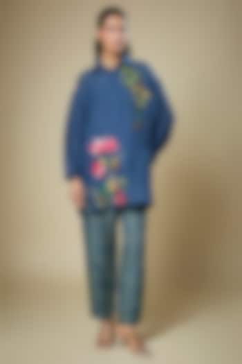 Blue Linen Co-Ord Set by Half Full Curve at Pernia's Pop Up Shop