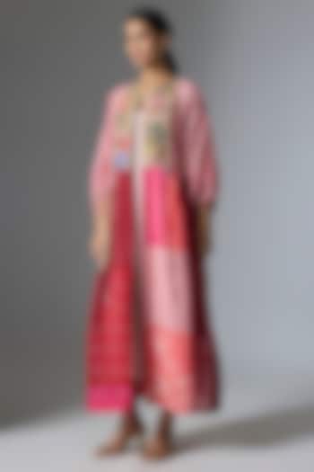 Multi-Colored Fine Chanderi Jacket by Half Full Curve at Pernia's Pop Up Shop
