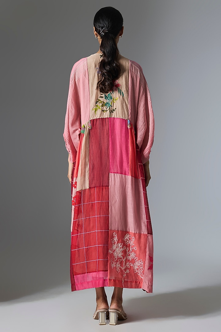 Multi-Colored Fine Chanderi Jacket by Half Full Curve at Pernia's Pop Up Shop