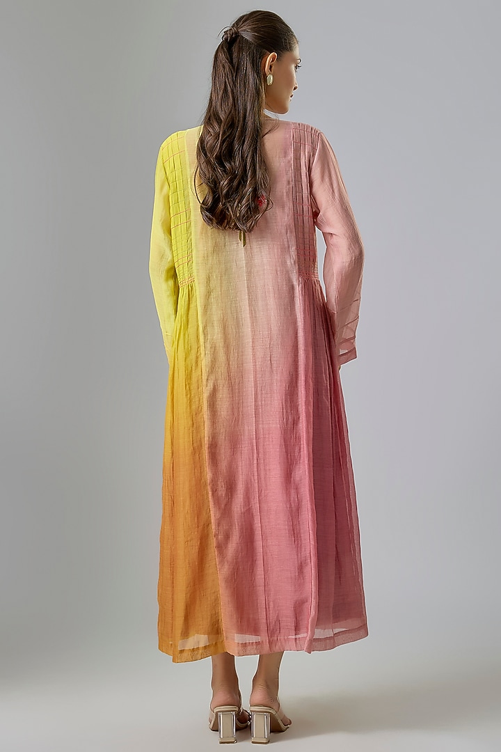 Pink Fine Chanderi Embroidered Jacket With Inner by Half Full Curve at Pernia's Pop Up Shop