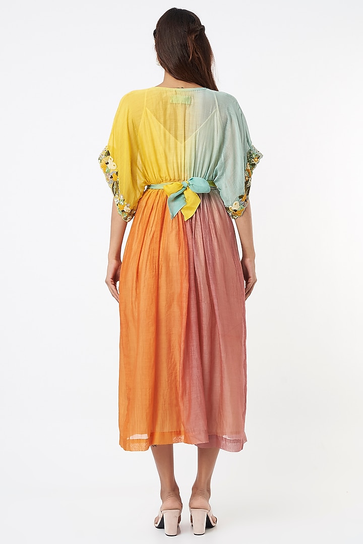 Blush Pink Ombre Midi Vacation Dress by Half Full Curve at Pernia's Pop Up Shop