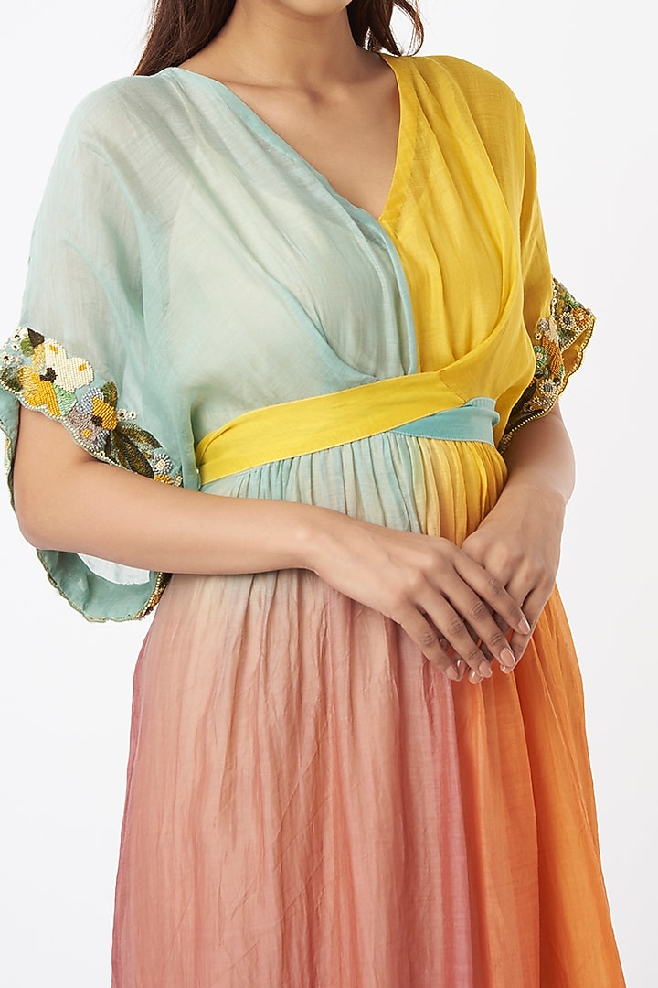 Blush Pink Ombre Midi Vacation Dress by Half Full Curve at Pernia's Pop Up Shop