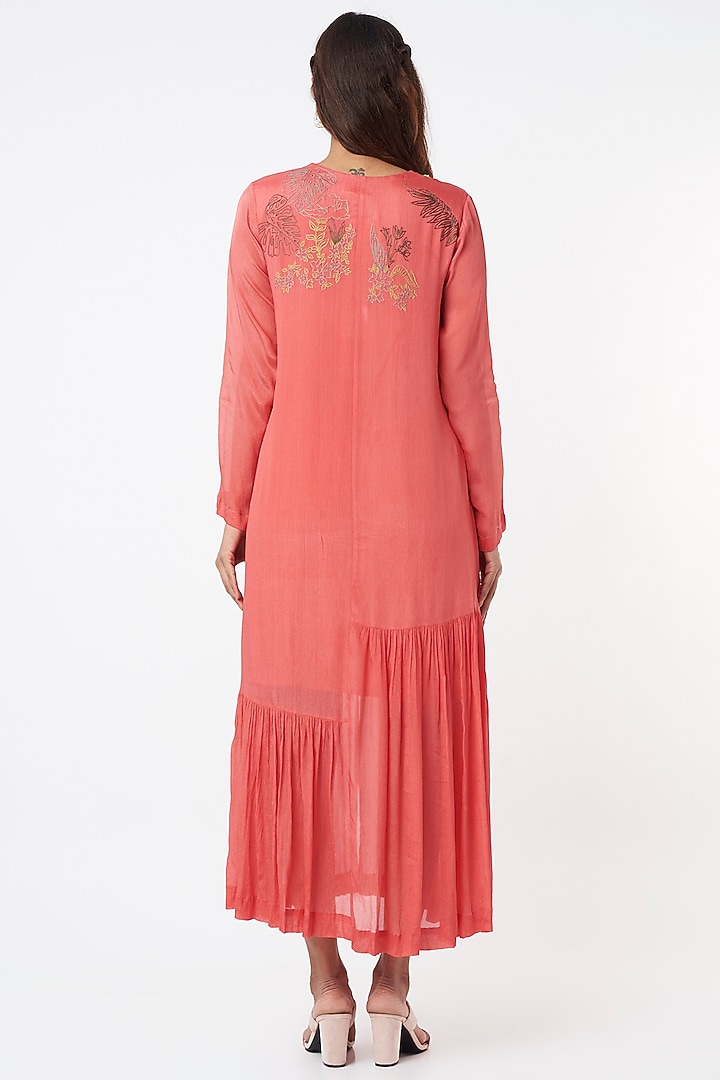 Pink Embroidered Flapper Vacation Dress by Half Full Curve at Pernia's Pop Up Shop