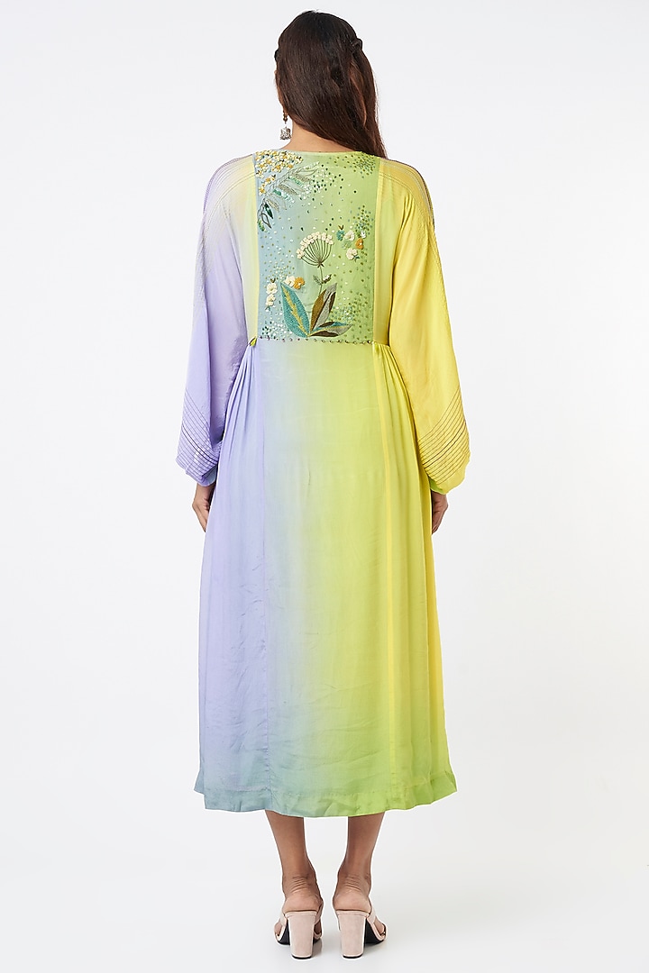 Multi-Colored Floral Embroidered Vacation Dress by Half Full Curve at Pernia's Pop Up Shop
