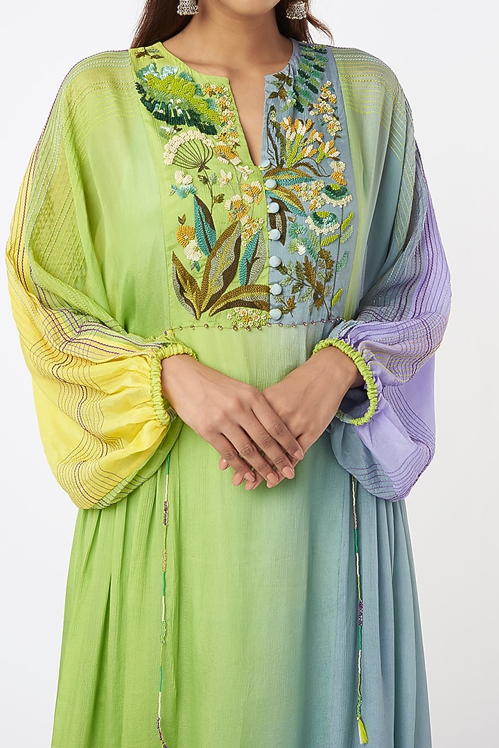 Multi-Colored Floral Embroidered Vacation Dress by Half Full Curve at Pernia's Pop Up Shop