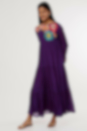 Purple Chiffon Crepe Dress by Half Full Curve at Pernia's Pop Up Shop