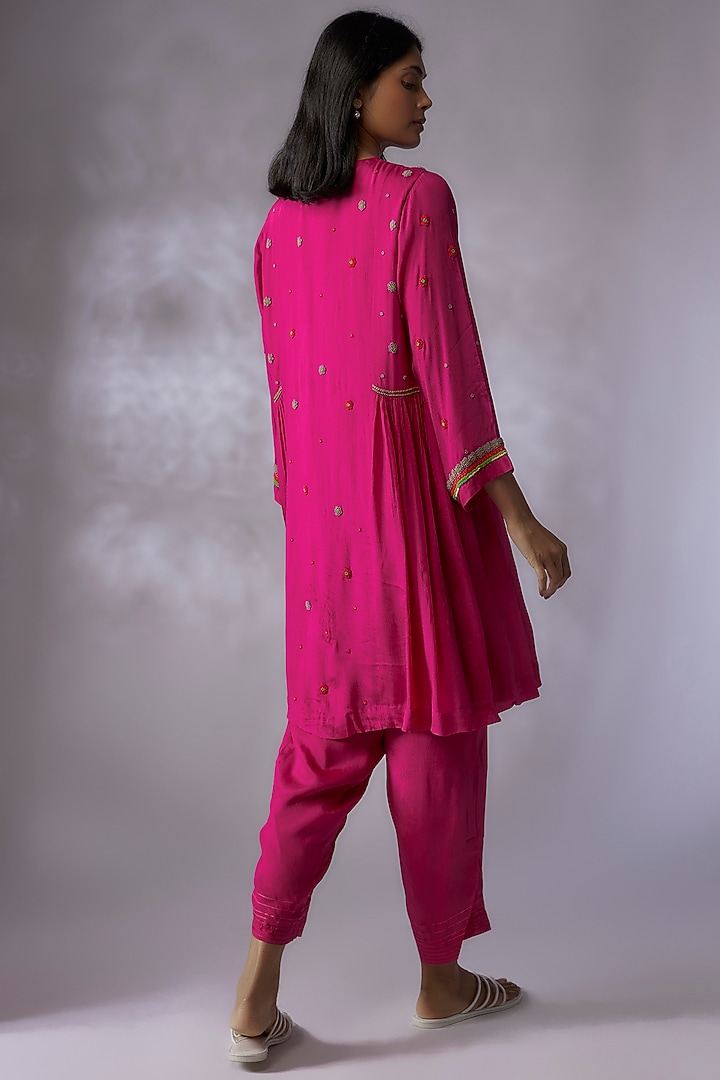 Pink Crepe Chiffon Co-Ord Set by Half Full Curve at Pernia's Pop Up Shop