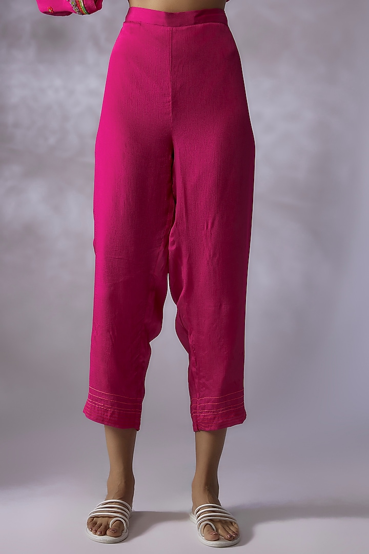 Pink Crepe Chiffon Co-Ord Set by Half Full Curve at Pernia's Pop Up Shop