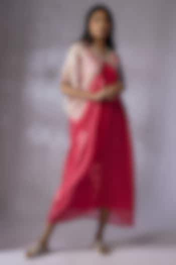 Multi-Colored Fine Chanderi Embroidered Kaftan by Half Full Curve at Pernia's Pop Up Shop