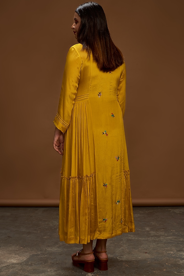 Mustard Sequins Embroidered Tunic by Half Full Curve at Pernia's Pop Up Shop