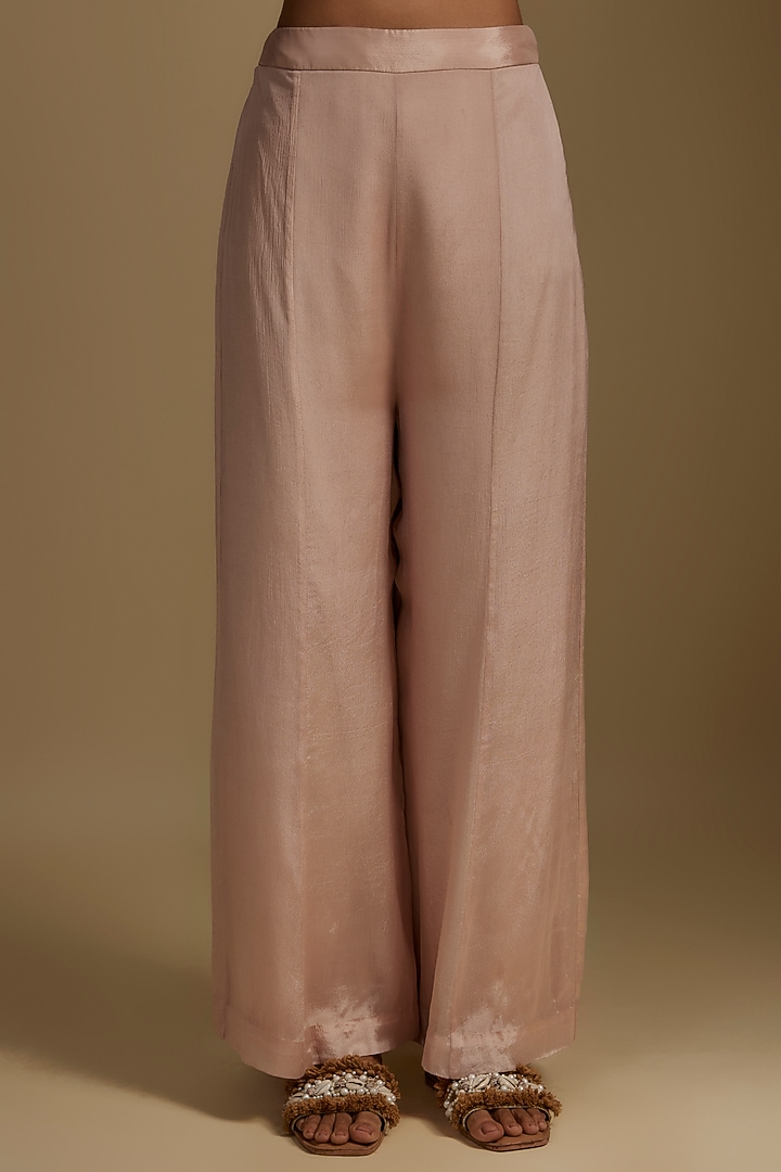 Pink Crepe Chiffon Pant Set by Half Full Curve at Pernia's Pop Up Shop