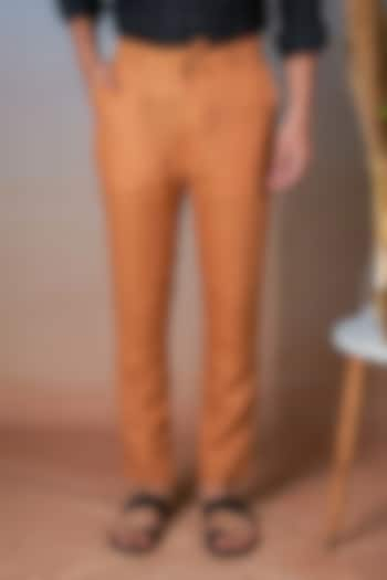 Ochre Pure Linen Pants by House of Cultura at Pernia's Pop Up Shop