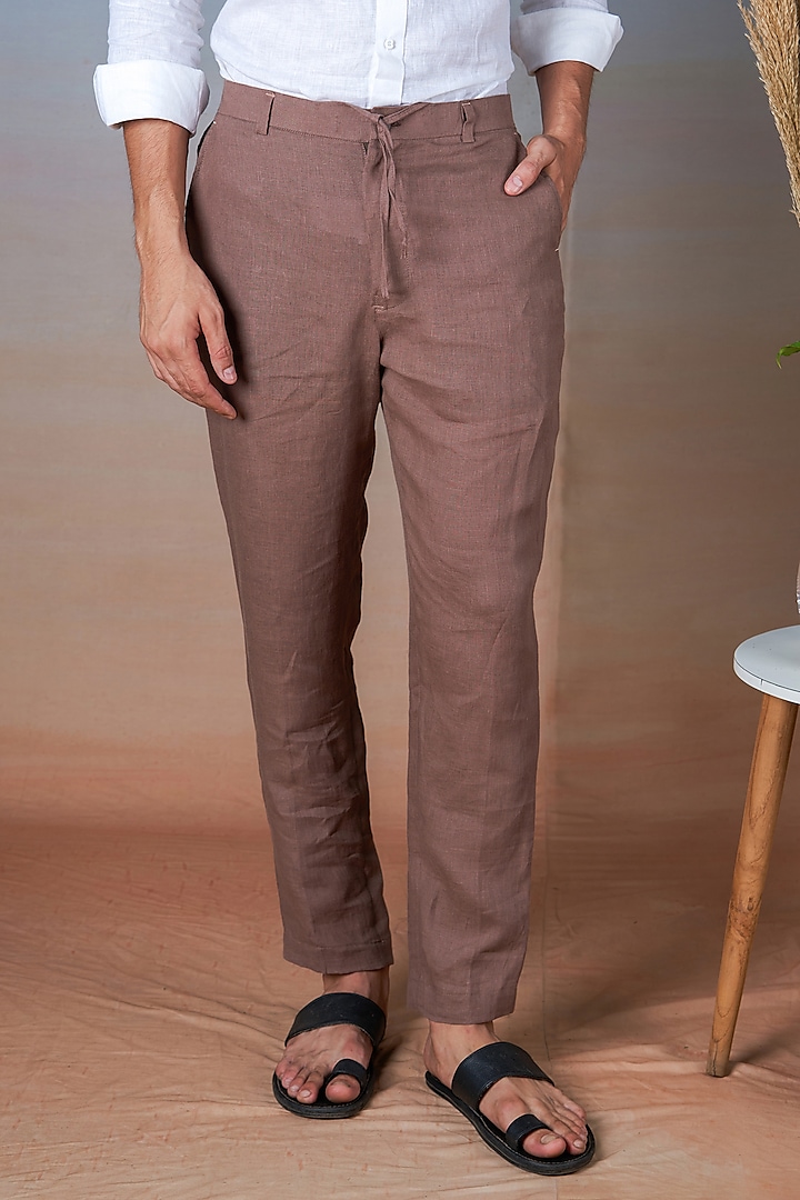 Coffee Pure Linen Pants by House of Cultura at Pernia's Pop Up Shop