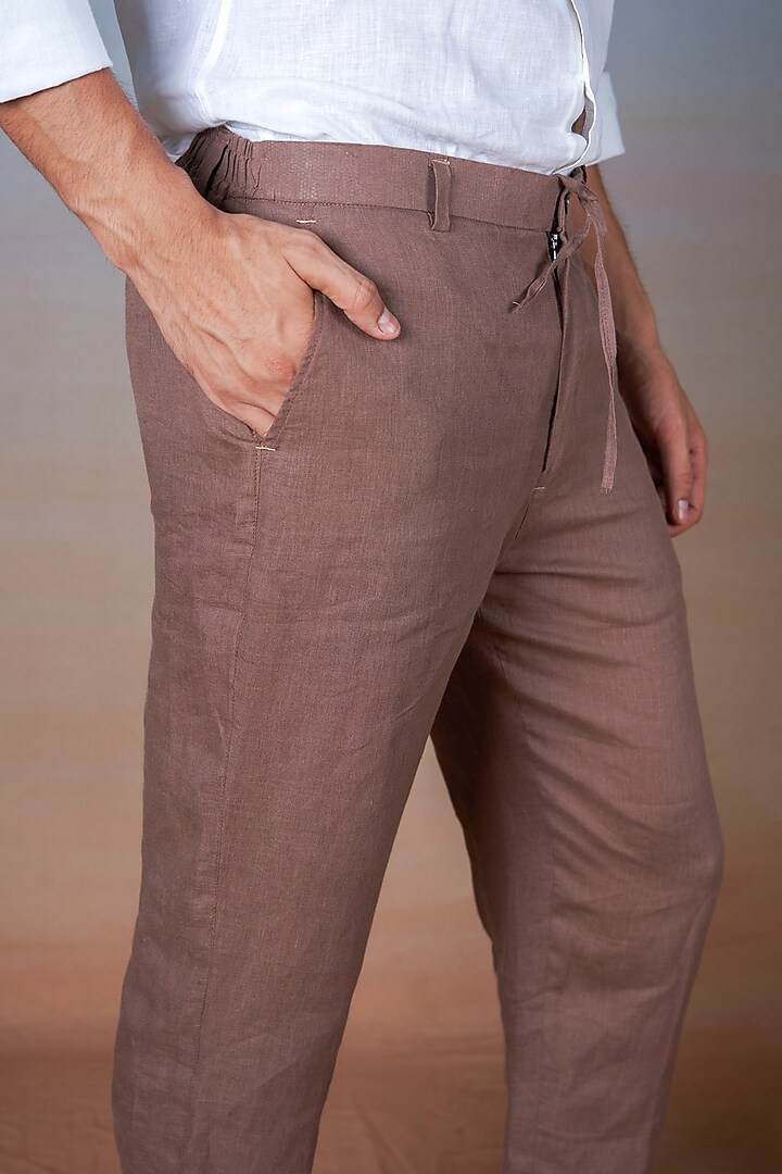 Coffee Pure Linen Pants by House of Cultura at Pernia's Pop Up Shop