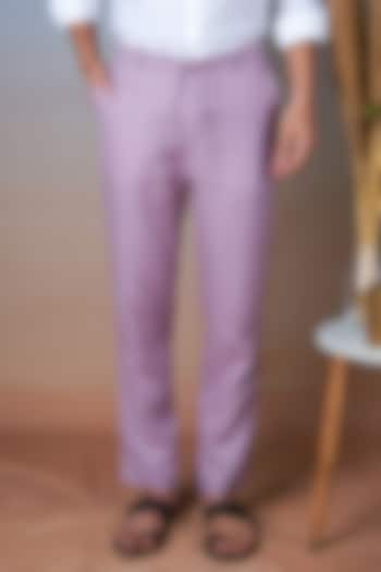 Lilac Pure Linen Pants by House of Cultura at Pernia's Pop Up Shop