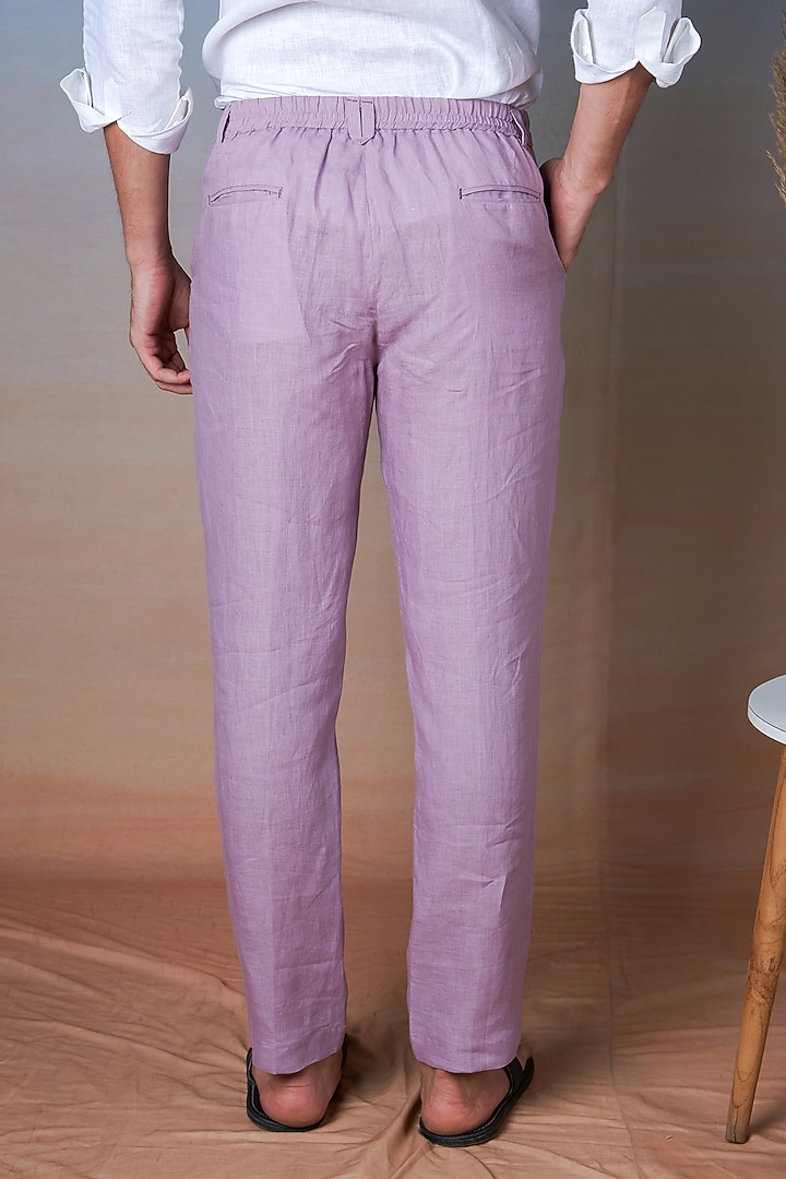 Lilac Pure Linen Pants by House of Cultura at Pernia's Pop Up Shop